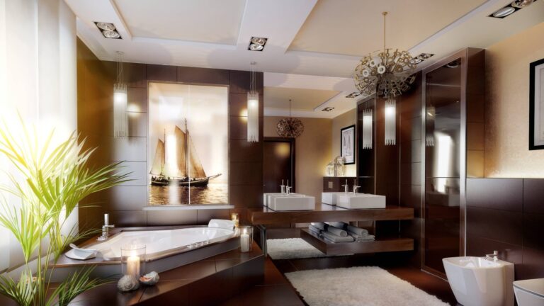 Фото оформления ванной комнаты в таунхаусе