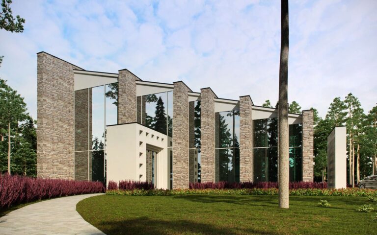 Газон и декоративные растения на придомовой территории