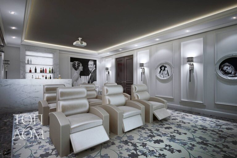 Интерьер кинозала в доме