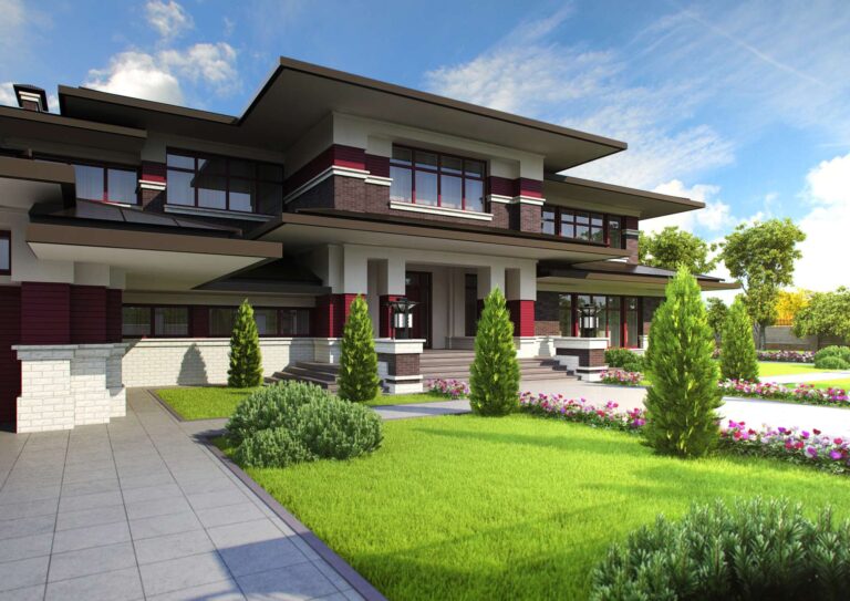 Ландшафтный дизайн фронтального фасада