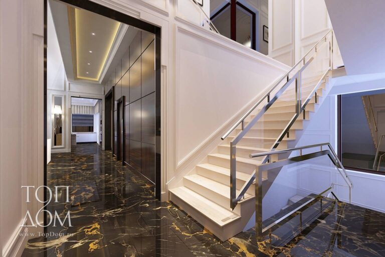 Фото дизайна холла с лестницей