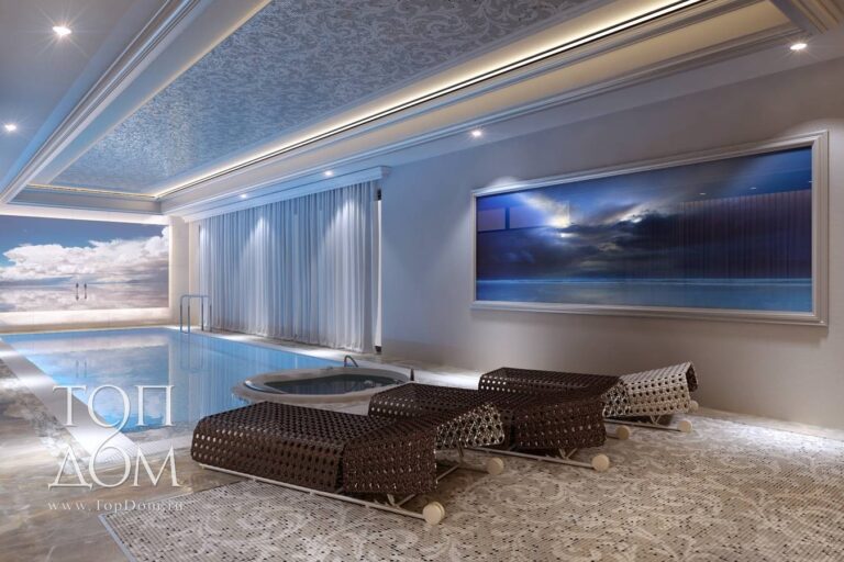 Фото дизайна красивого бассейна в загородном доме