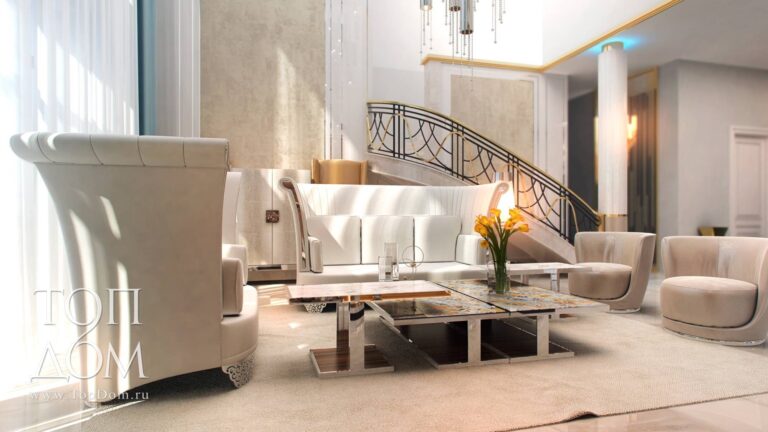 Дизайн интерьера гостиной с уникальной мебелью