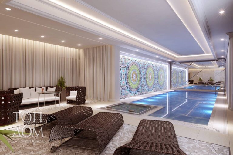 Фото дизайна закрытого бассейна в загородном доме