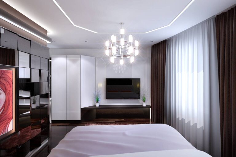 Проект дизайна интерьера спальни в 3 комнатной квартире