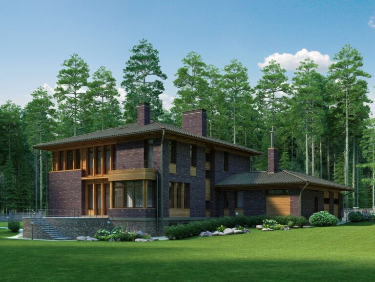 Отделка внутреннего фасада светлой древесиной