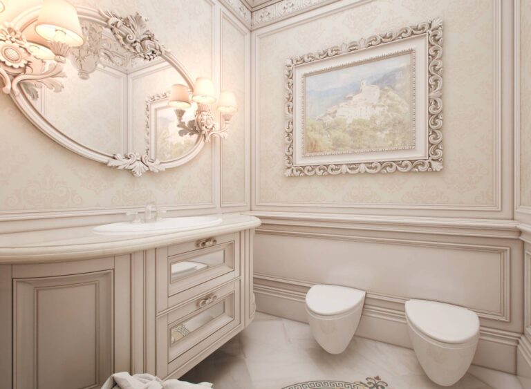 Шикарный дизайн интерьера туалета