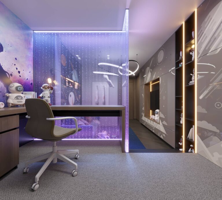 Оформление стола для уроков в детской комнате