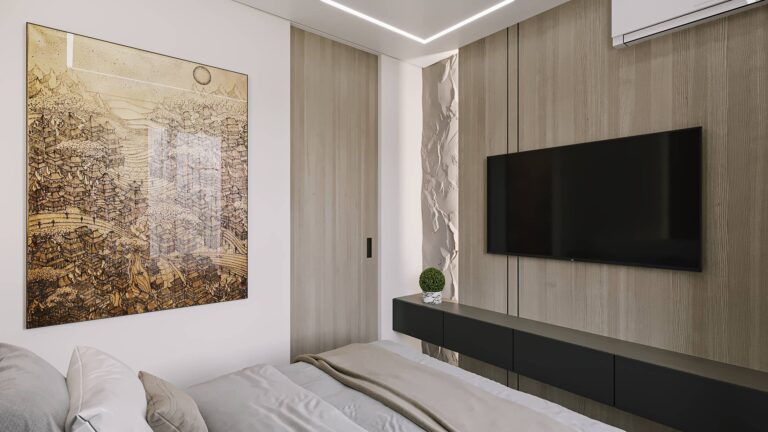 Декор и оформление стен в маленькой спальне