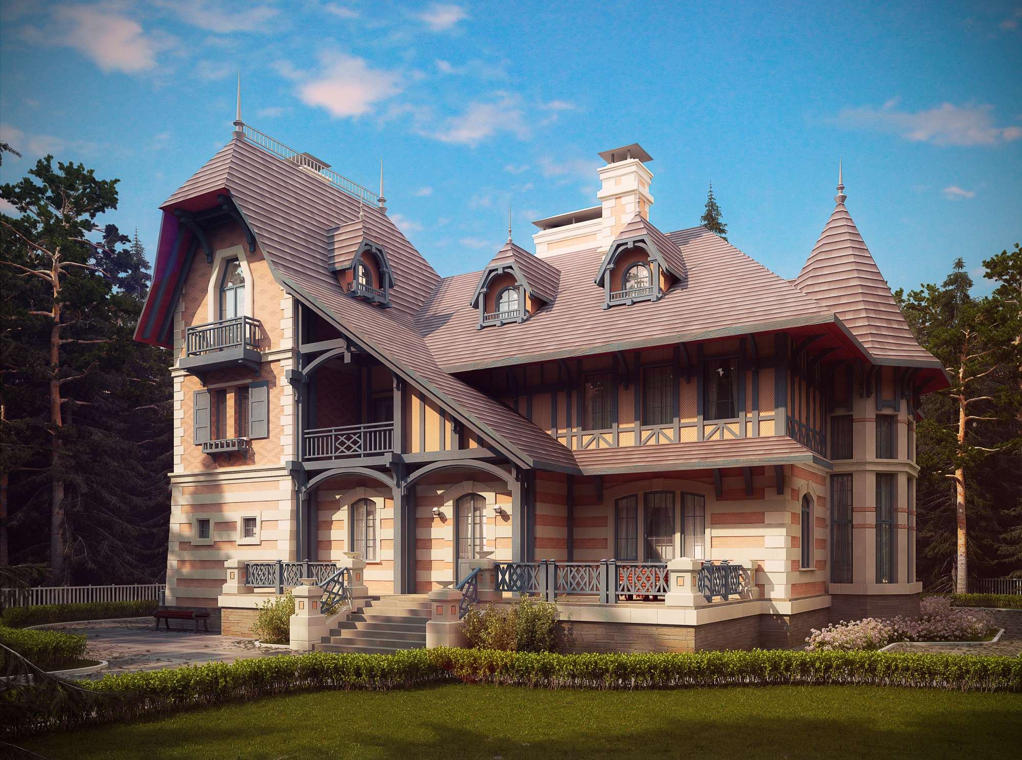 Декоративные фасады частного дома