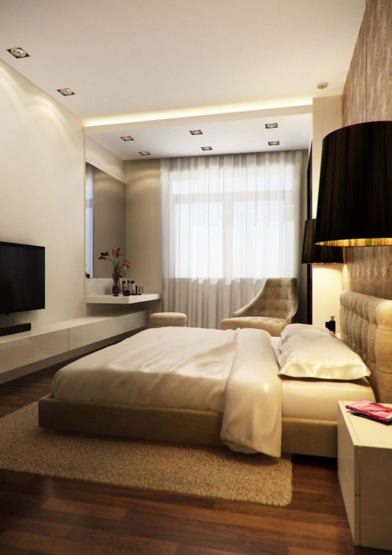 Проект оформления нежной спальни в светлых тонах