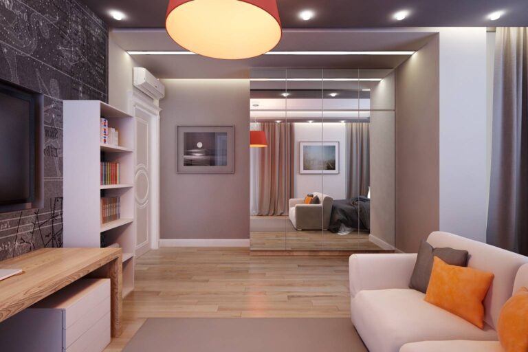 Интерьер детской комнаты с оранжевым цветом