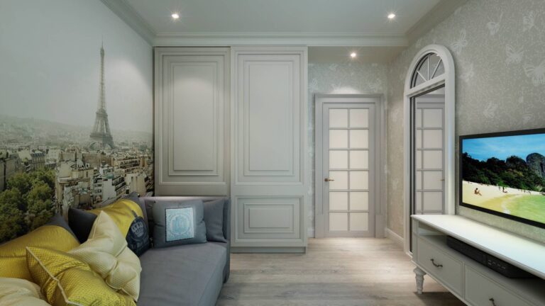 Фото интерьера детской комнаты в белых оттенках