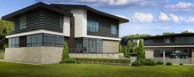 Парковка для автомобилей из серой  гранитной плитки