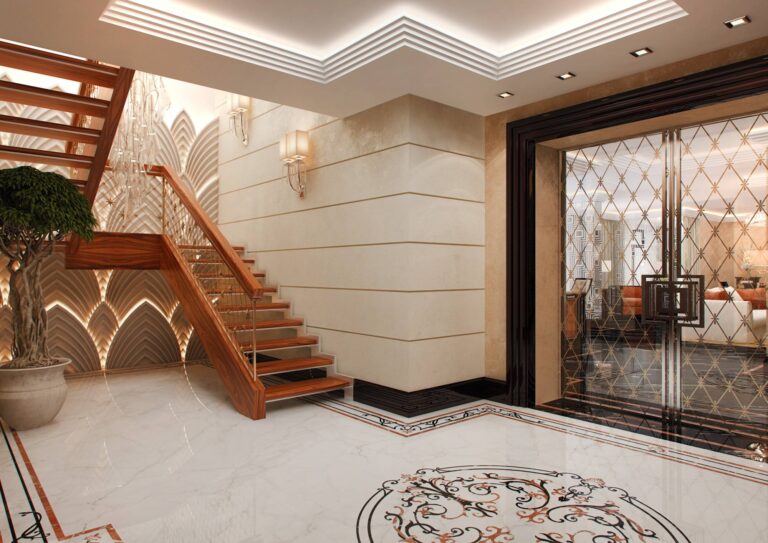 Фото интерьера просторной прихожей