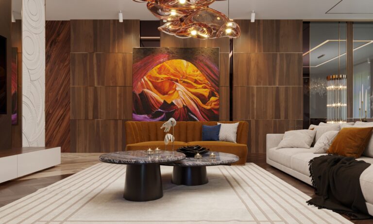 Гостиная в ярких цветах