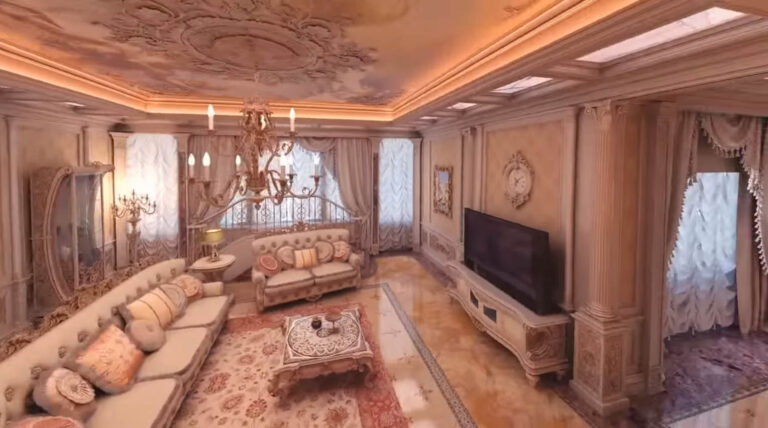 Видеоролик с дизайном просторной квартиры в классическом стиле