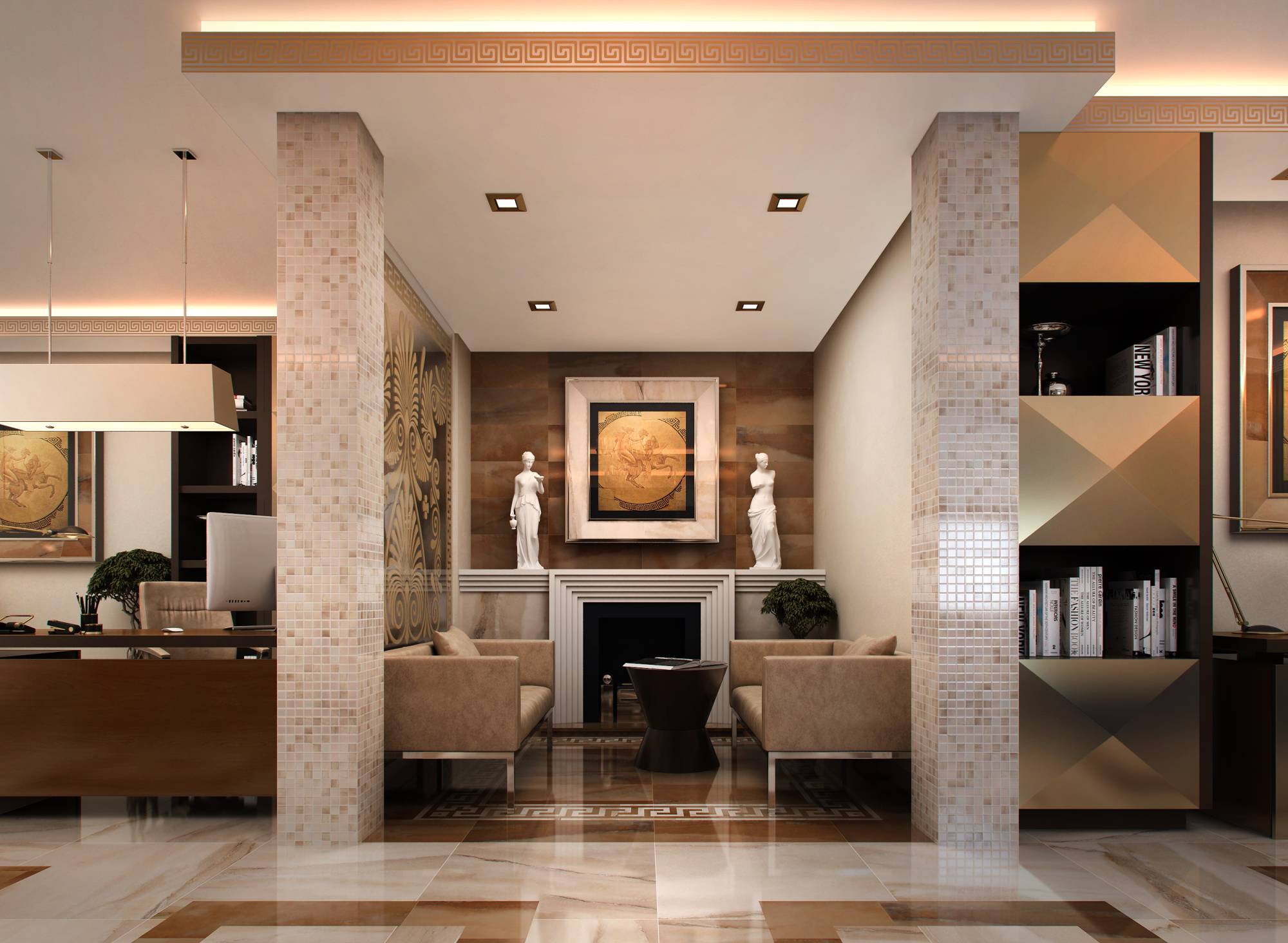 Интерьер офиса в античном стиле