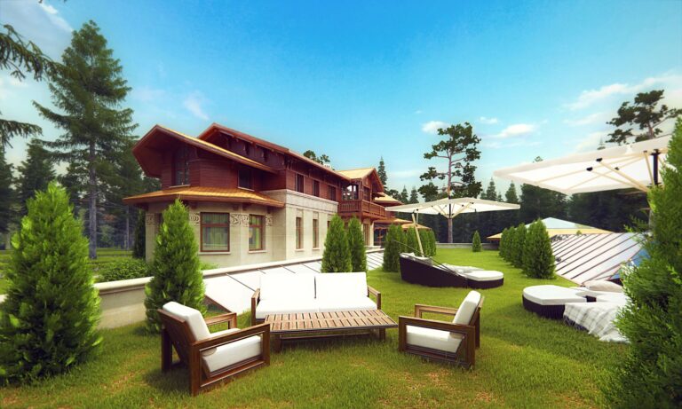 Общий вид дворовой территории дома