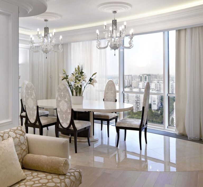 Окна в пол в дизайне интерьера столовой