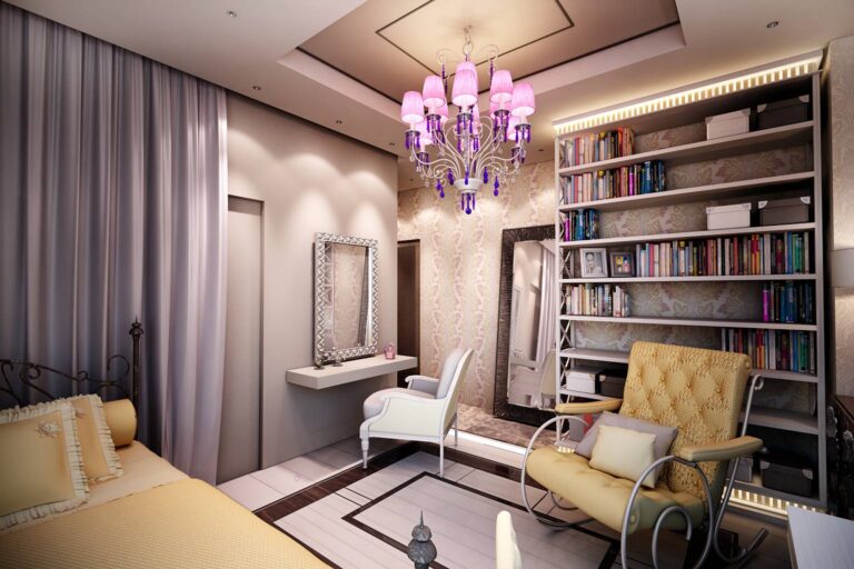 Розовый акцент в дизайне детской девочки-подростка