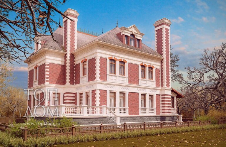 Арочные окна и открытая терраса на внутреннем фасаде