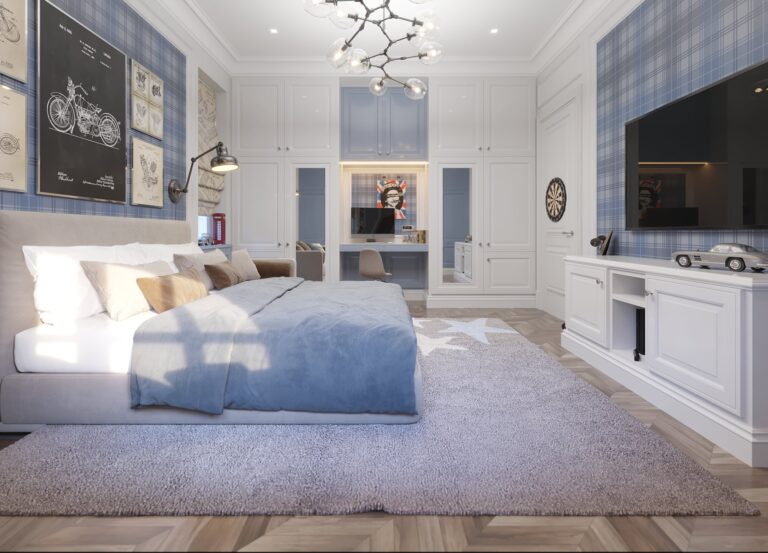 Дизайн детской спальни с мебелью