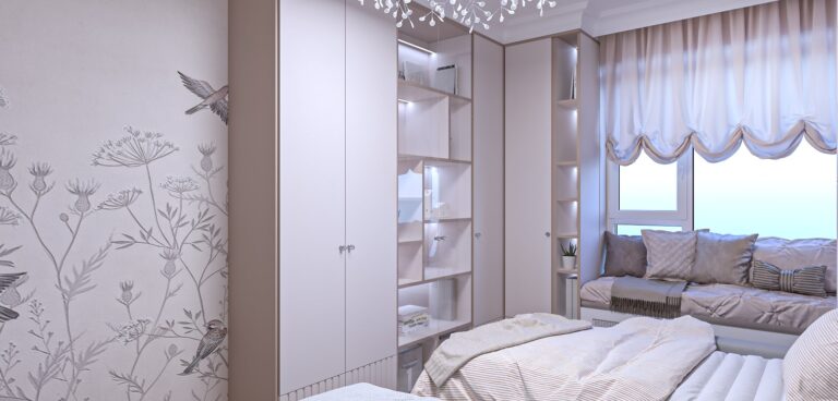 Интерьер детской для 2-х детей в нежных тонах