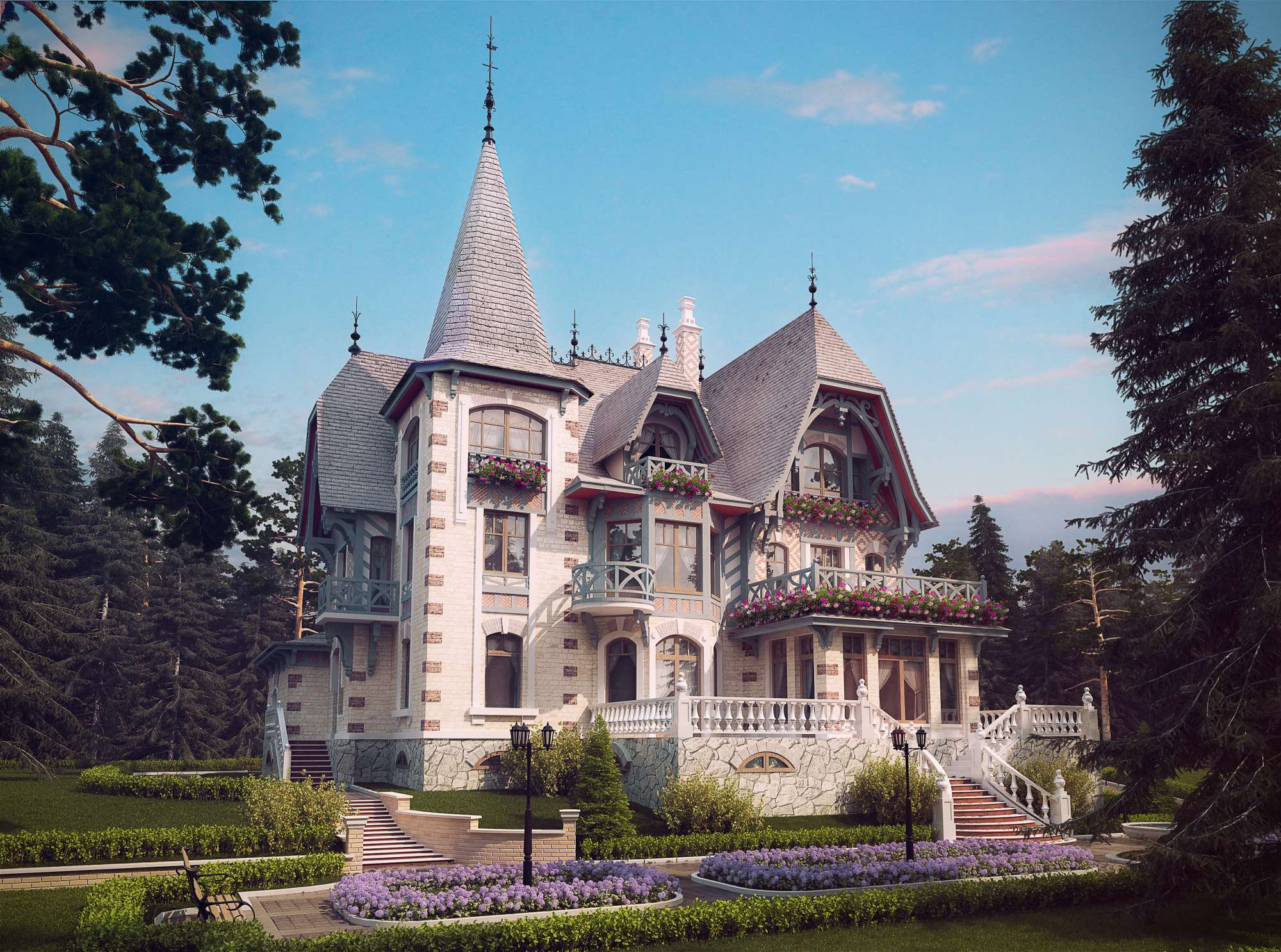 Экстерьер и фасад дома в стиле шале