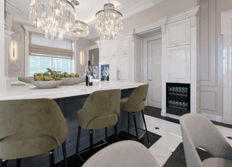 Дизайн барной стоки и фасадов кухонных шкафов