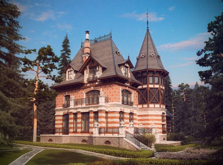 Призматический эркер с застекленным верхом  на внутреннем фасаде