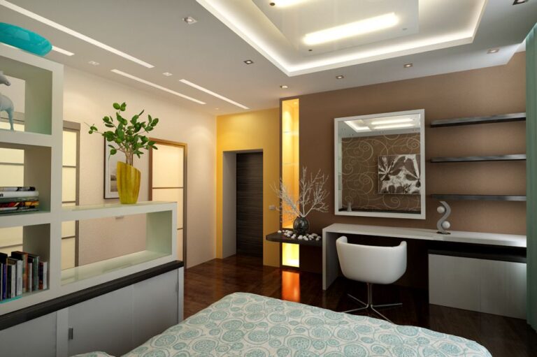 Оформление детской для старших детей в коричнево-молочных тонах