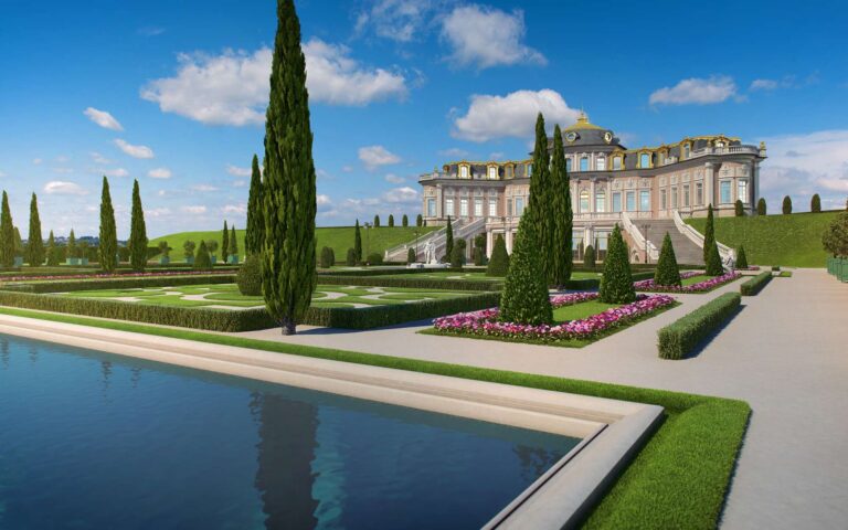 Оформление ландшафта – водоемы, деревья, газоны, клумбы