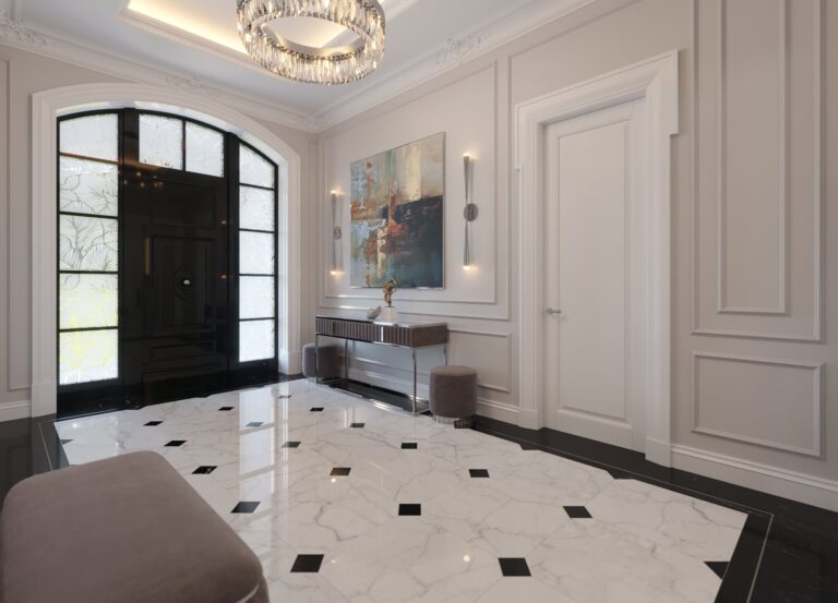 Витражи в дизайне входных дверей