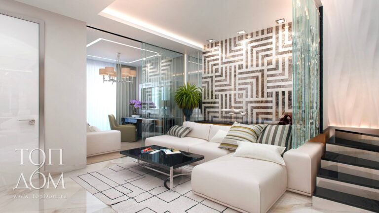 Фото зонирования таунхауса – разделение гостиной и кабинета