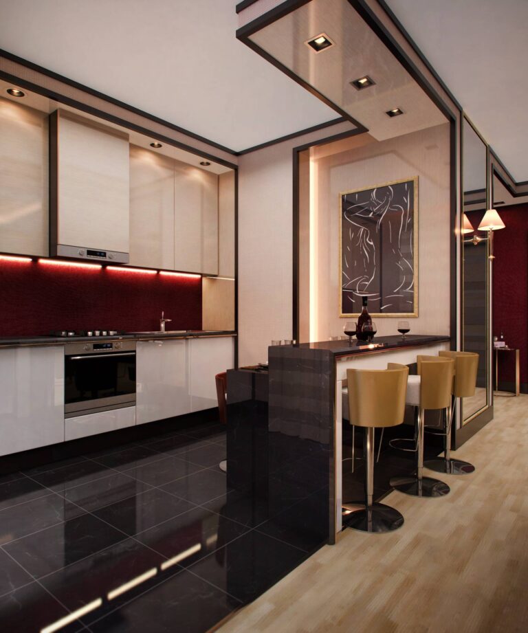 Интерьер кухни с гармоничным сочетанием цветов