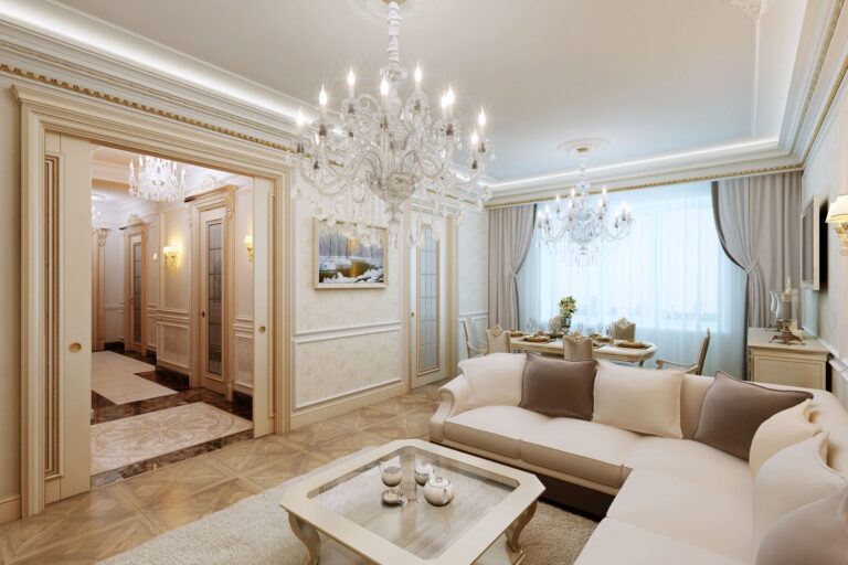 Классический стиль в оформлении дизайна гостиной