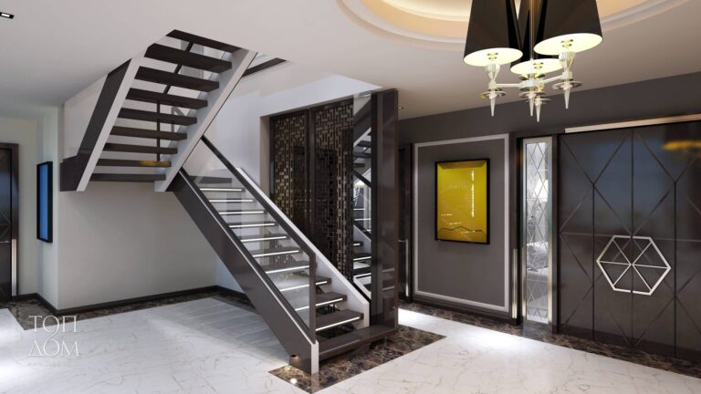 Фото интерьера прихожей с желтым тоном