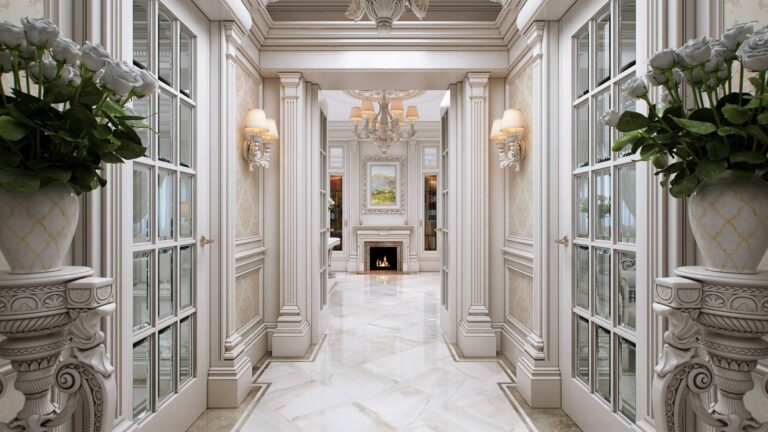 Художественный дизайн светлого холла