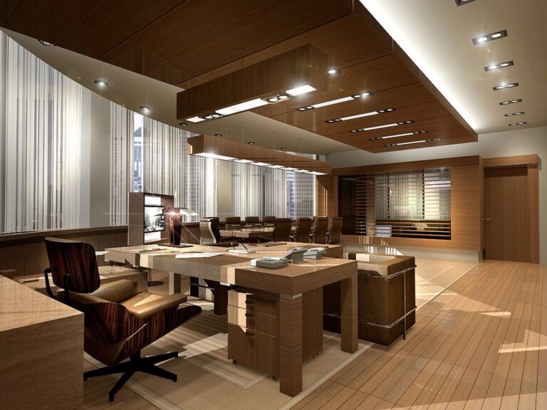 Минималистский дизайн кабинета руководителя компании