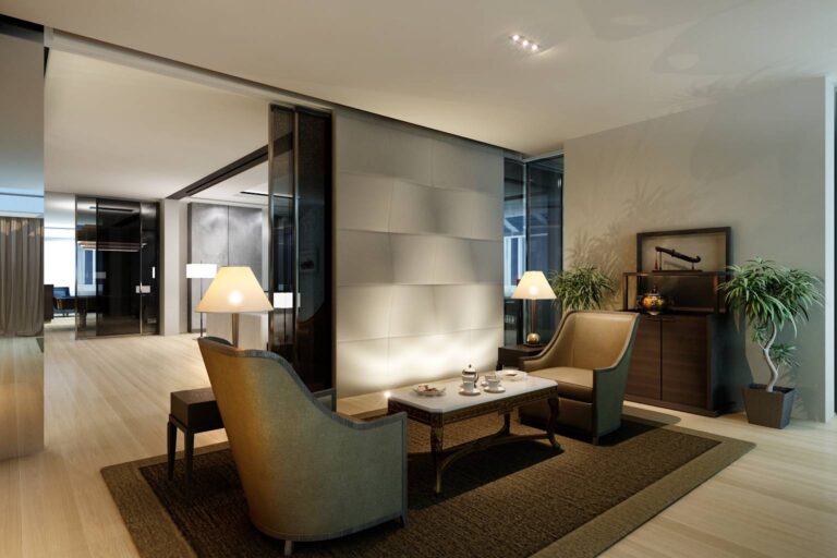 Серебристо-коричневые тона в дизайне кабинета – фото