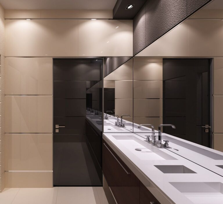 Офисный туалет – оформление интерьера