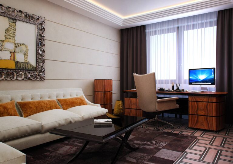 Фото мебели в просторном кабинете