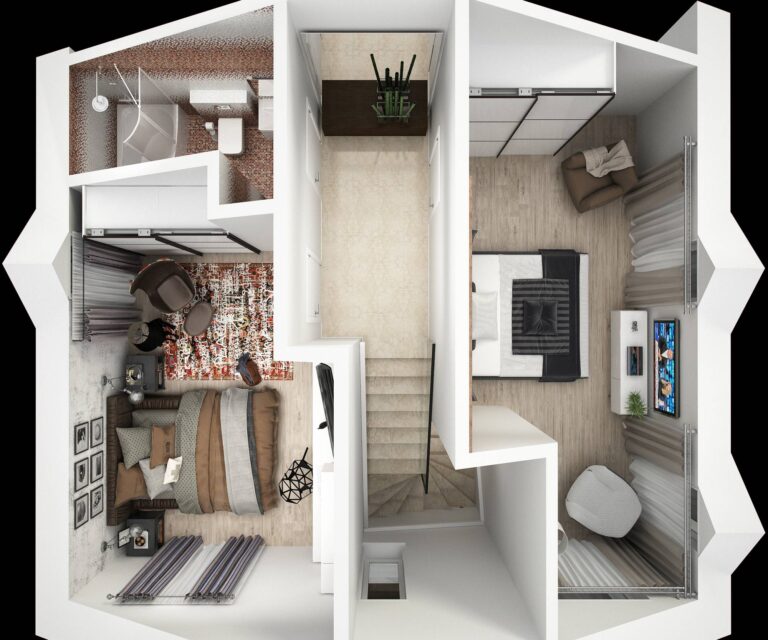 Дизайн интерьера помещений на втором этаже