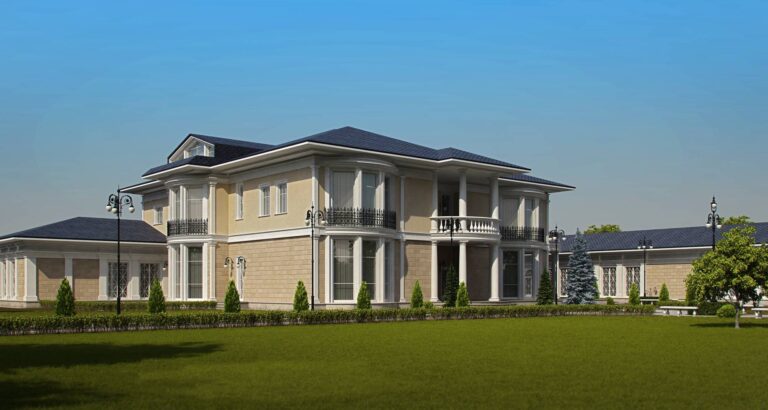 Загородный дом в стиле классицизма и прилегающий участок