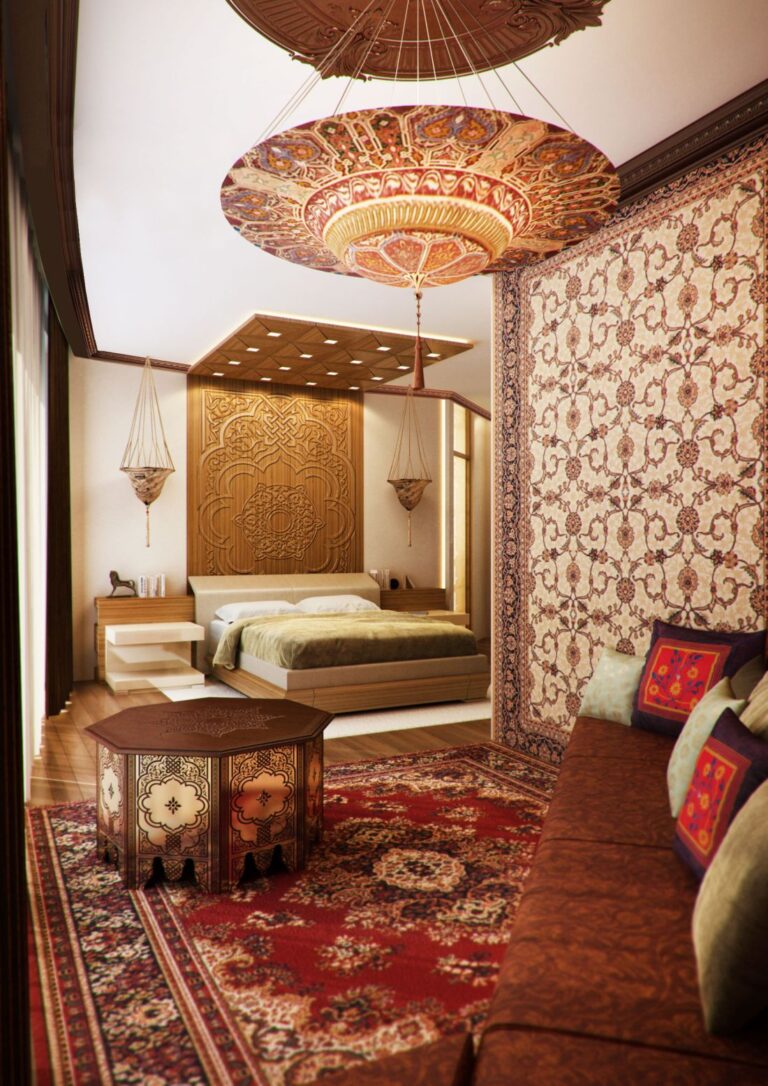 Фото интерьера спальни в арабских мотивах