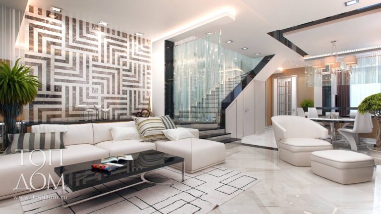 Фото совмещенных столовой и гостиной таунхауса