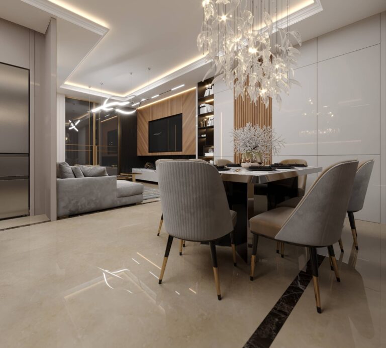 Дизайн столовой и гостиной в квартире