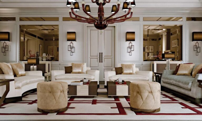 Элитная квартира с большой гостиной со светлым дизайном