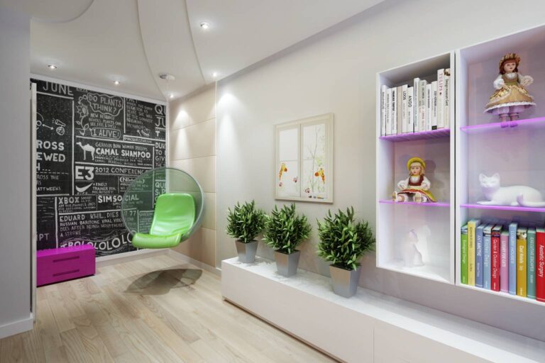 Пурпурный цвет в интерьере детской комнаты для девочки